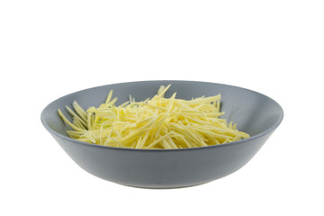 Mango slice for spicy mango salad  isolated on white.Clipping path.