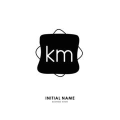 K M KM Initial logo letter with minimalist concept. Vector with scandinavian style logo.
