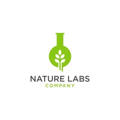 nature leaf labs logo vector icon illustration