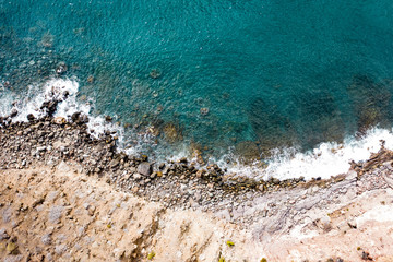 Aerial photo of summer beach and sea 
