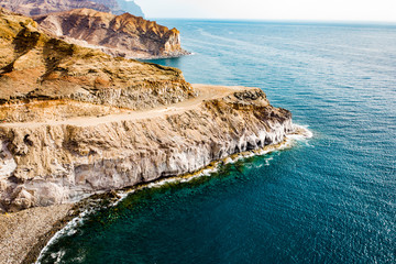 Aerial photo of summer beach and sea 