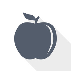 fresh apple icon, fruit sign, flat design vector illustration