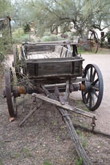 Fototapeta na wymiar Vintage wooden western wagon