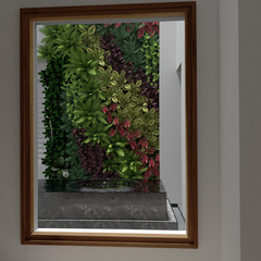 window with red flowers