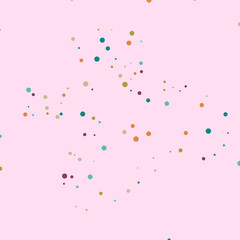 Festive background with multicolored confetti. Yellow, pink, blue circles but against a white background. Flying confetti.