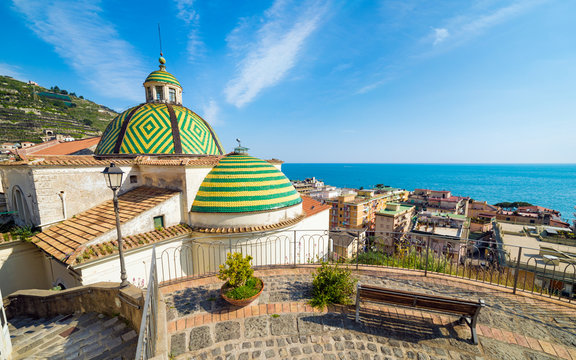 Church in Maiori on Amalfi coast in province of Salerno, Campania, Italy.