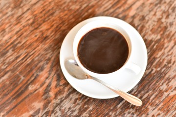 Top View of Cup of Hot Americano