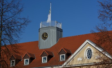 Town Hall in Falkensee in Brandenburg (Rathaus in Falkensee), near Berlin Spandau on November 13, 2016, Germany
