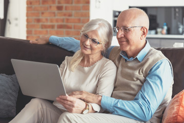 Senior couple browsing the internet together