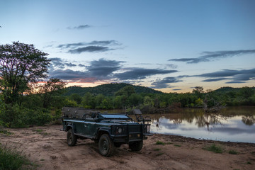 Safari Fahrzeug in Afrika / Kruger National Park, Südafrika