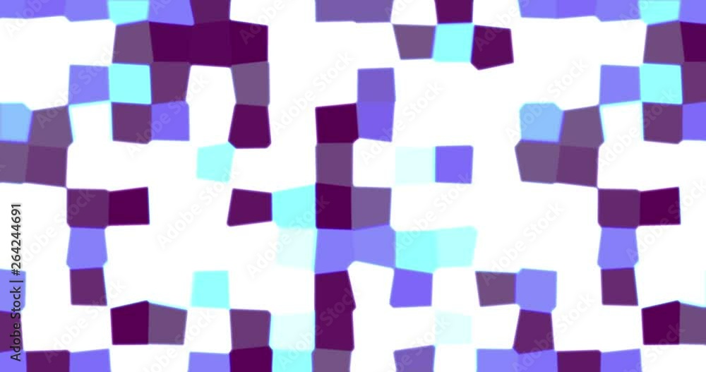 Poster blurred squares with irregular sides moving slowly together. connection of strong grid