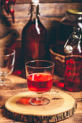 Homemade red currant liquor