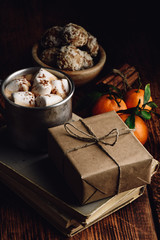 Gift box wrapped with craft paper