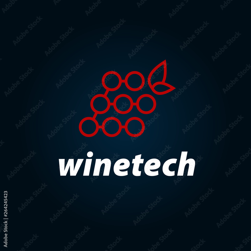 Fototapete wine technology with round circle connection structure. Modern high tech geometrical icon symbol concept.