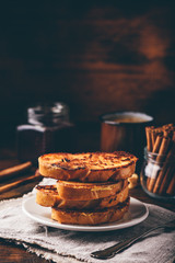 French toasts on white plate