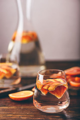 Water infused with red oranges