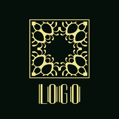 Vector geometric modern art deco style logo decoration