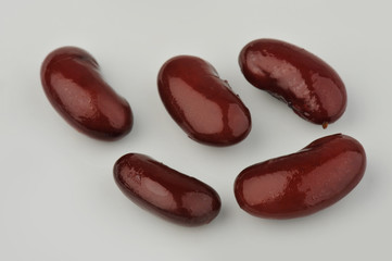 Red kidney bean isolated on gray background