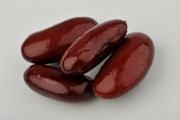 Red kidney bean isolated on gray background