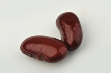Red kidney bean isolated on gray background