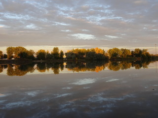 river sunrise refection