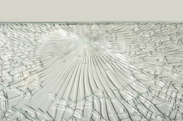 Broken glass on white background , texture backdrop object design