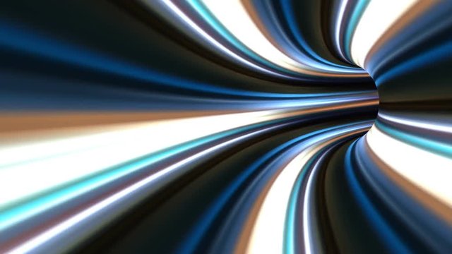 high speed flight through colorful worm hole - 3d animation.