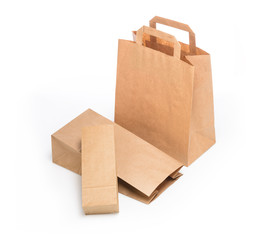 paper shopping bags on a white background