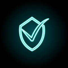proven protection line neon icon. Elements of Virus, antivirus set. Simple icon for websites, web design, mobile app, info graphics