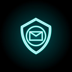 mail protected neon icon. Elements of Virus, antivirus set. Simple icon for websites, web design, mobile app, info graphics