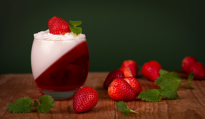 Panna Cotta with strawberries