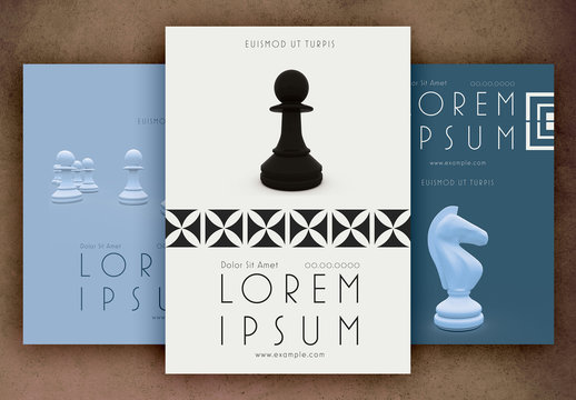 Poster Layouts with Chess Pieces