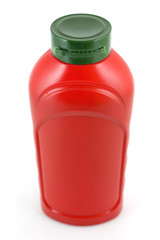 red plastic bottle