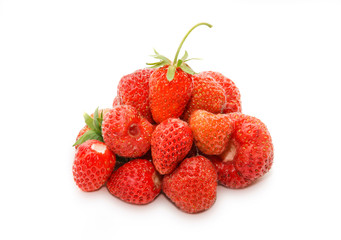 Fototapeta na wymiar Handful of ripe strawberries