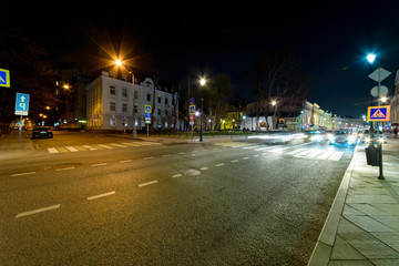 long exposure night city, Russia, Moscow