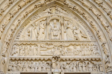 Tympanum of the portal of St Anne at Notre Dame