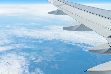 Obraz premium view from the airplane porthole