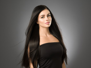 Beautiful hair woman black long hairstyle model 