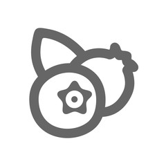 Blueberry icon. Blue berry fruit sign