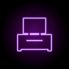 tv table furniture neon icon. Elements of Furniture set. Simple icon for websites, web design, mobile app, info graphics