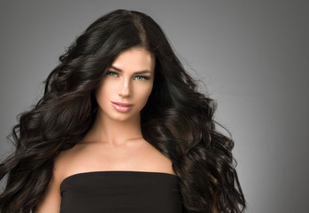 Beautiful hair woman healthy skin and hairstyle 