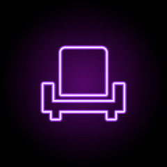 armchair neon icon. Elements of Furniture set. Simple icon for websites, web design, mobile app, info graphics