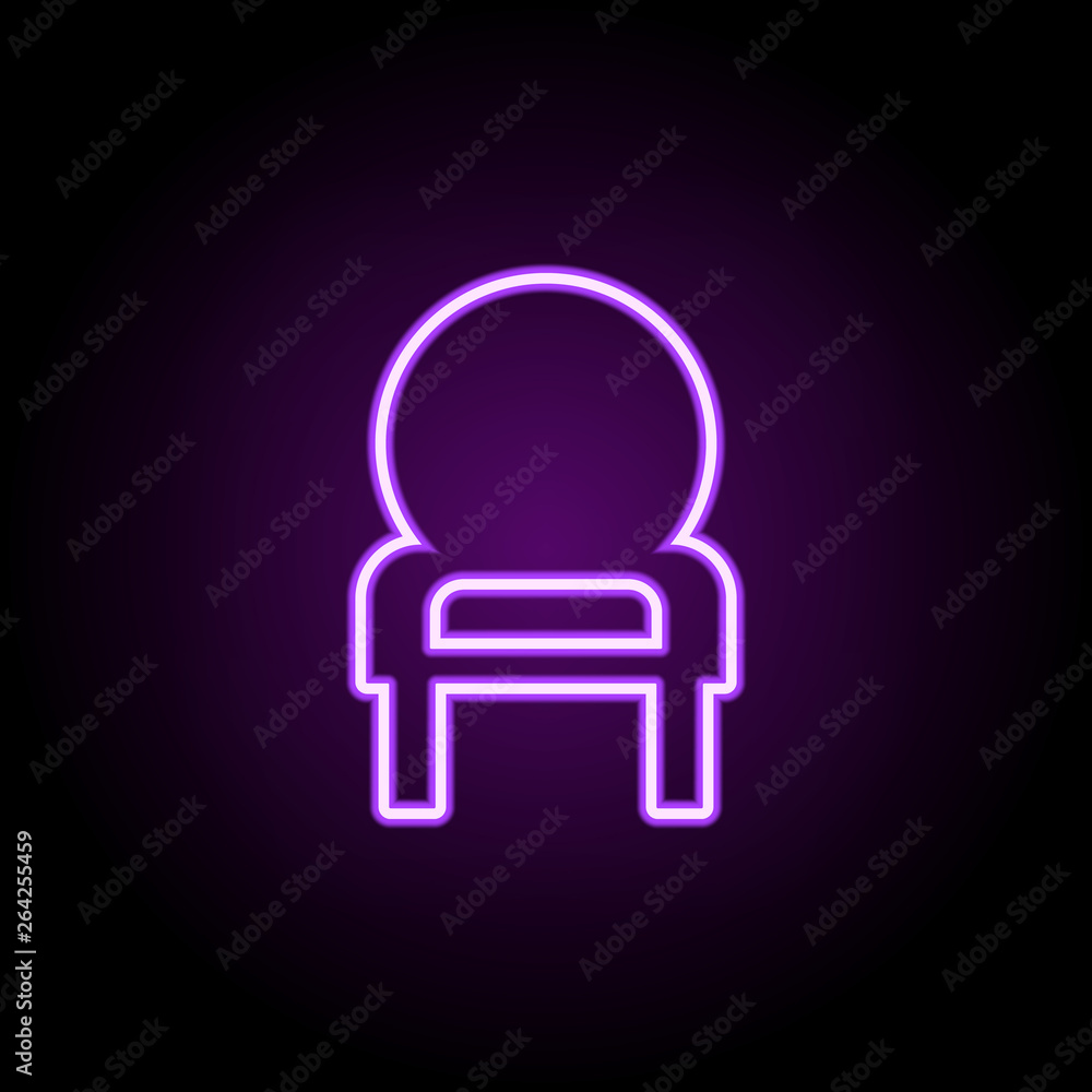 Poster mirror with mirror neon icon. elements of furniture set. simple icon for websites, web design, mobil