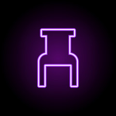 chair neon icon. Elements of Furniture set. Simple icon for websites, web design, mobile app, info graphics