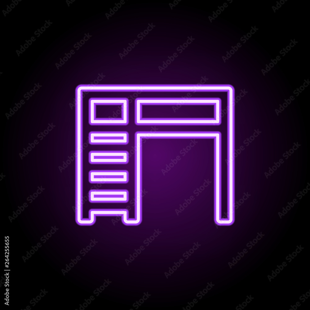 Aufkleber computer table neon icon. elements of furniture set. simple icon for websites, web design, mobile ap