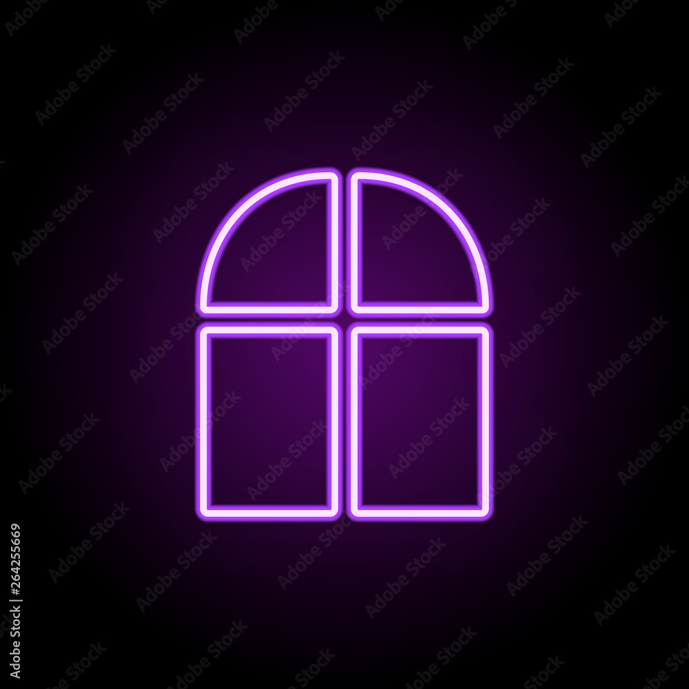 Poster window neon icon. elements of furniture set. simple icon for websites, web design, mobile app, info 
