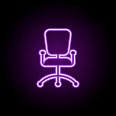 office chair neon icon. Elements of Furniture set. Simple icon for websites, web design, mobile app, info graphics