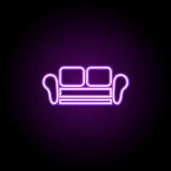 sofa neon icon. Elements of Furniture set. Simple icon for websites, web design, mobile app, info graphics