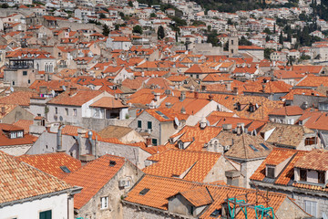 Fototapeta na wymiar View of the old town from the city wall of Dubrovnik Croatia