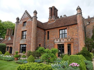 Fototapeta na wymiar Chenies Manor House, a Tudor Grade I listed building, in springtime